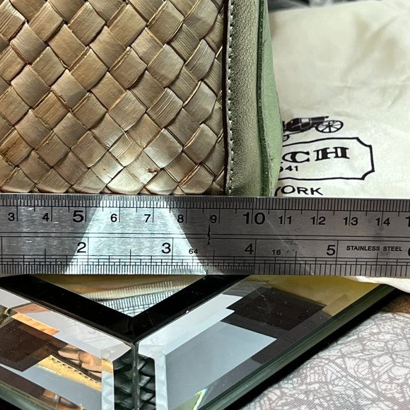 Coach Straw Bag with Leather and Suede Trim - Picture 9 of 11